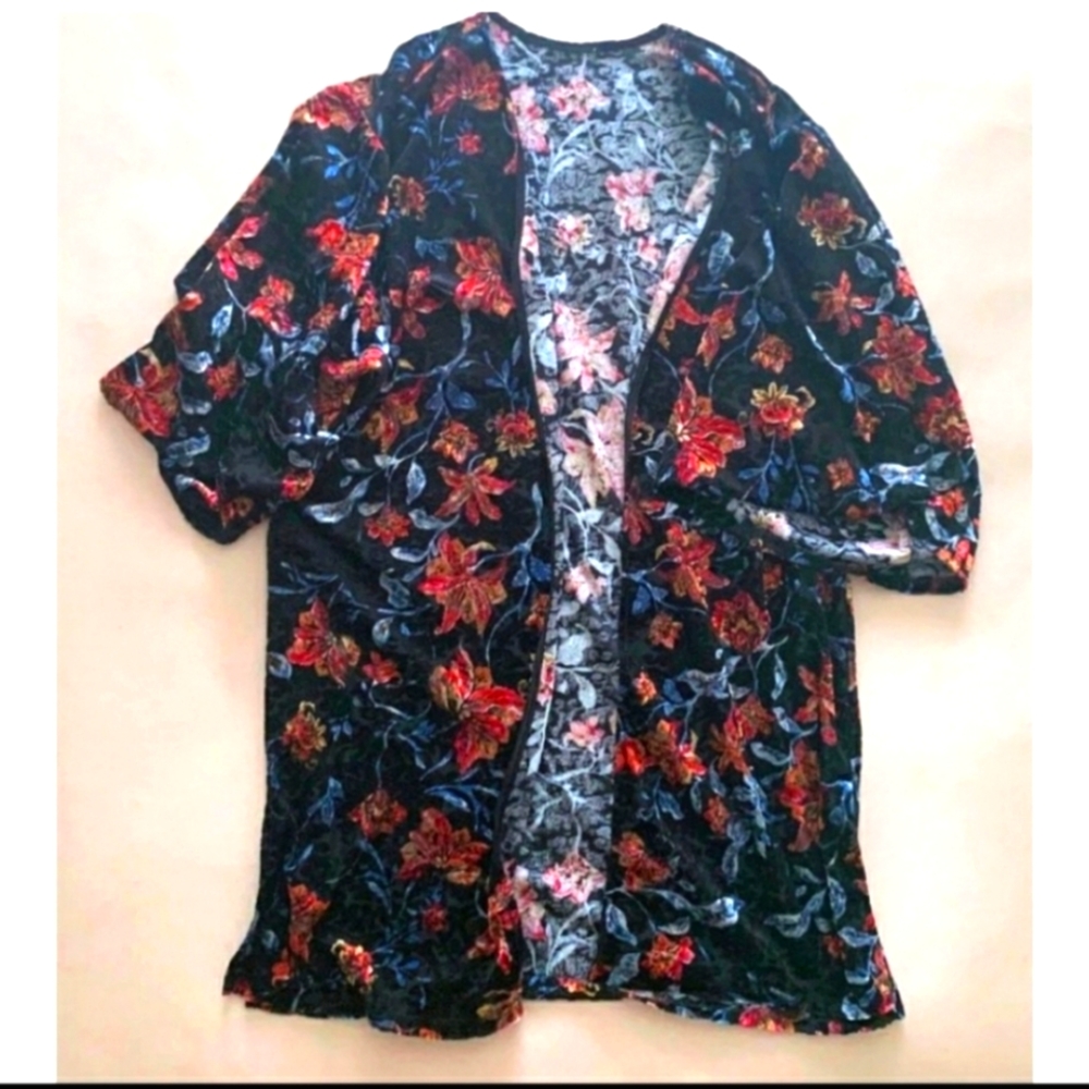 Crushed Velvet Kimono Cardigan